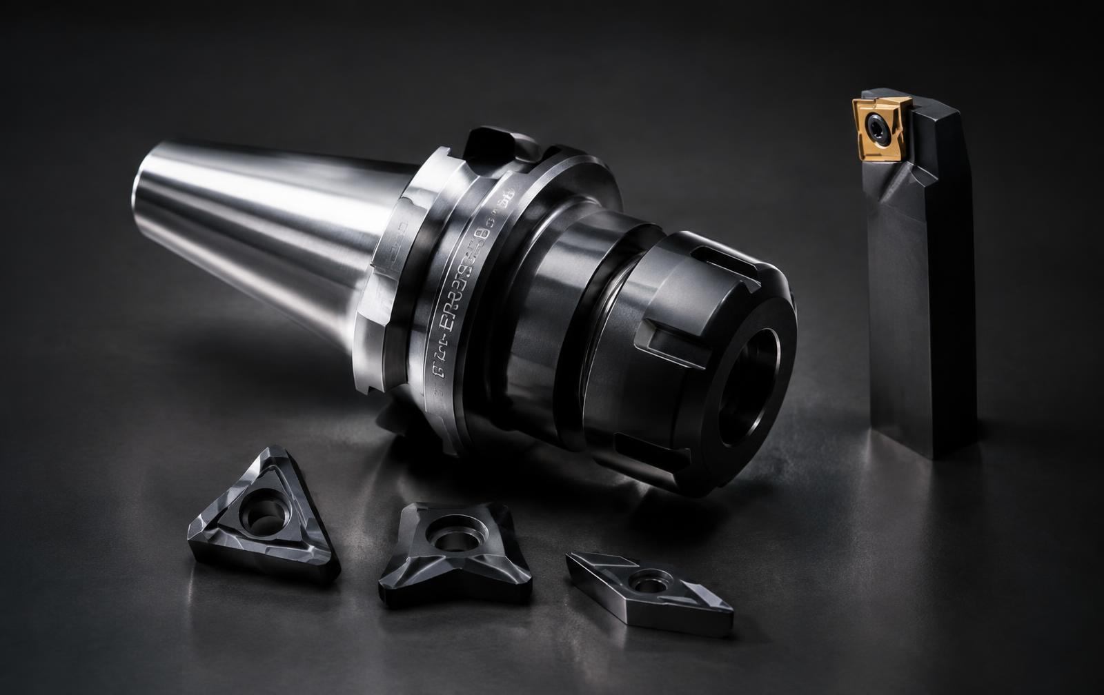 CNC tool holder and carbide inserts